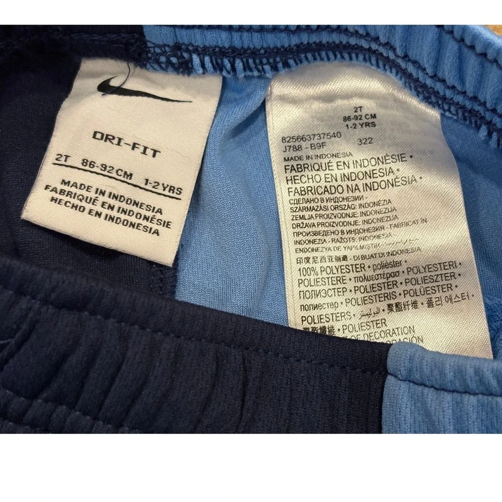 Nike Dri-FIT Shorts Kids 2T Blue Split Color Mesh Athletic Just‎ Do It J788-B9F
